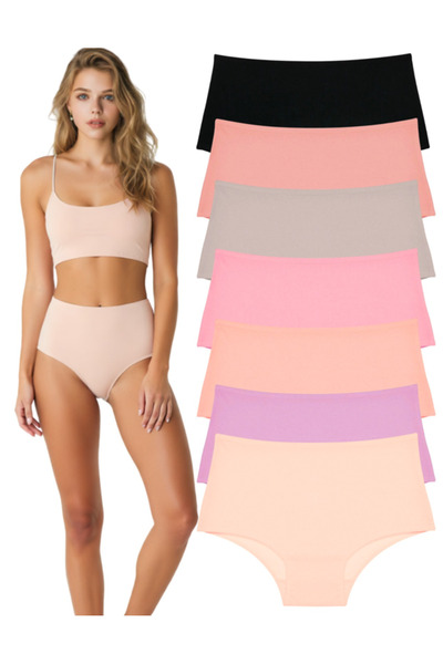 ARONA KADIN KÜLOT 7 li renkli yüksek bel esnek rahat toparlayıcı kadın külot