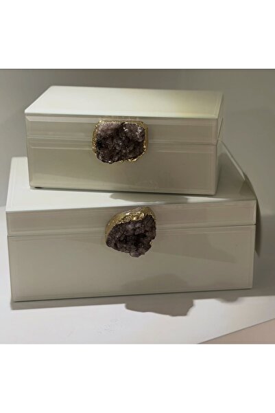 zepce design Doğal Taşlı Cam Kutu