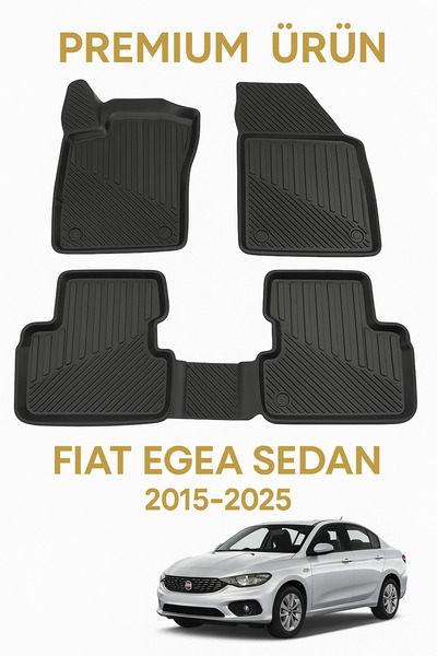 Black Gold Fiat Egea Sedan 3D Havuzlu Oto Paspas TPE Tam Uyumlu