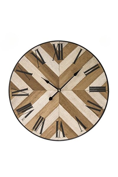 OEM Ceas de perete din lemn cu model geometric si cifre romane – Design moder...