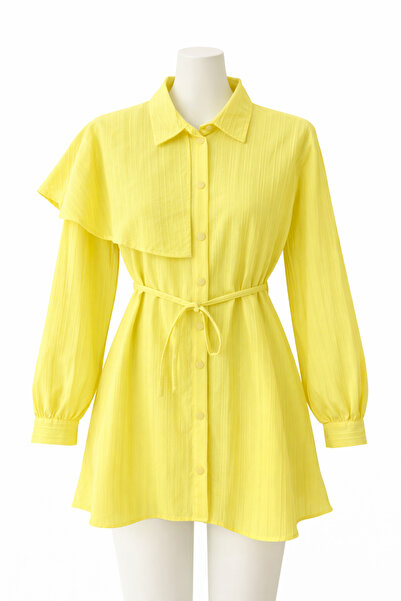 PALMİYE GİYİM Tesettür Şık Düğmeli Belden Bağlamalı Gömlek