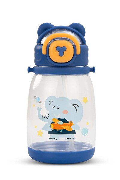 BAYBEE 600ml Baby Sipper Bottle, Leakproof BPA-Free with Straw & Carry Rope Blue