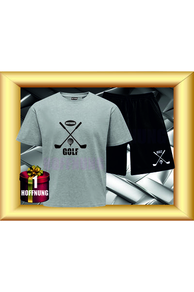 HOFFNUNG Unisex Casual Short Sleeve Set with Golf Print Outdoor Spring/Summer...