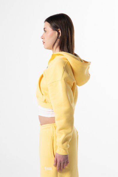 Flaw Wear Flaw Embroidered Yellow Zip Crop