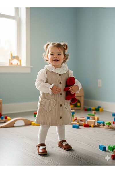 GÜL Baby ΚΟΡΙΤΣΙΣΤΙΚΟ ΒΕΛΟΥΔΙΝΟ ΦΟΡΕΜΑ ΜΕ ΤΣΕΠΕΣ ΣΕ ΣΧΗΜΑ ΚΑΡΔΙΑΣ, ΛΕΥΚΟ ΣΕΤ ...