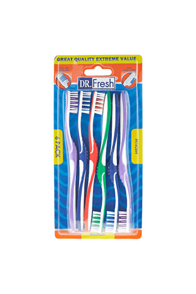 DR.FRESH Dr Fresh 6Pk Mix Toothbrushes