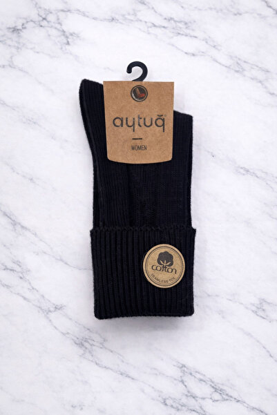 Aytuğ Cotton Double-Layer Women's Sock; Seamless; Winter; Size 36-40