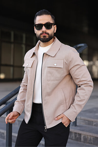 BASEL.CO Basic Linen Jacket with Pocket Flaps