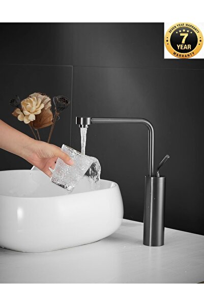 OEM صنبور حوض الحمام بتصميم جديد، لون أنثراسايت، مستورد مع ضمان 7 سنوات