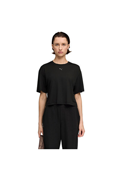 Puma Cloudspun Релаксирана дамска черна тренировъчна тениска 52745701