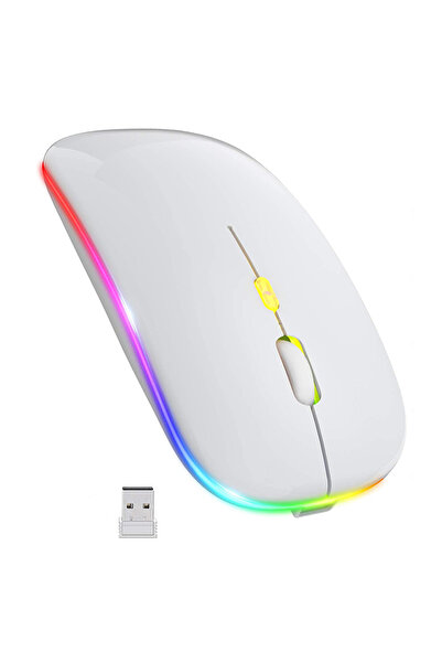 zola Optical mouse with WI-FI, multicolor LEDs, 11x6x2.5 cm, white