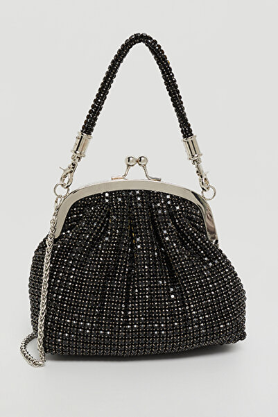 R&B Women'S Black Embellished Clutch Bag