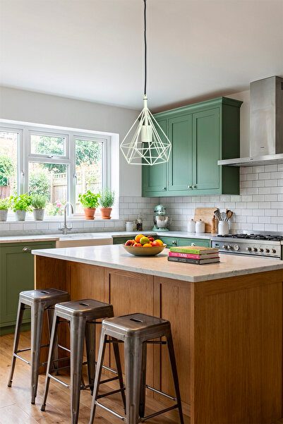 Siu Vector Krem Renk Metal Geometrik Sarkıt Avize – Endüstriyel Tel Kafes Tav...