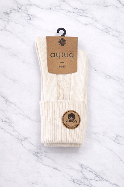 Aytuğ Cotton Double Layer Women's Ankle Socks; Stitch-Free; Winter; Sizes 36-40