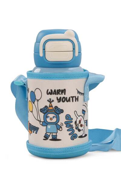 BAYBEE 2-in-1 500ml Kids Sipper Bottle with Silicone Straw, Steel & Carry Pou...