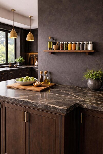 pinoxi 130 cm Masif Ahşap Duvar Rafı Baharatlık Mutfak Duvar Rafı 130 cm Cevi...