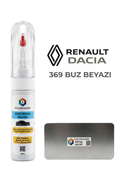 COLORGUARD Renault-Dacia 369 Buz Beyazı 2 in 1 Özel Tasarım Şişe Rötuş Boyası...