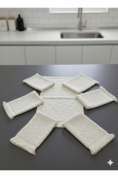 ÖZteks 6 Pieces Cream 30-50 cm Fringed Kitchen Towels, Cemi̇yet, Wedding, Inv...