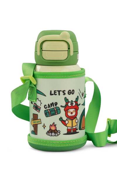 BAYBEE 2-in-1 500ml Kids Sipper Bottle with Silicone Straw, Steel & Carry Pou...