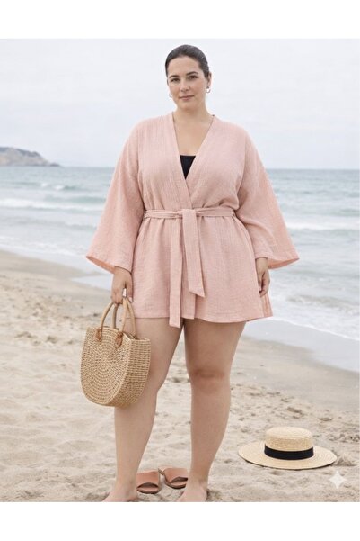 CNG MODA Plus Size Muslin Kimono