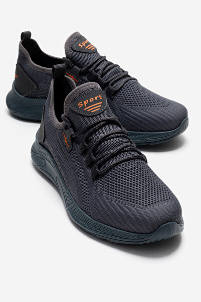 CCWAY AYAKKABI Side Striped Knitwear Men's Sports Shoes Smoked Orange