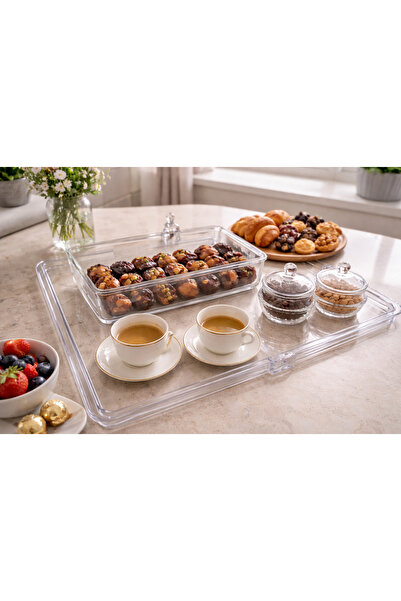 Dania ✨ Premium Clear Acrylic Serving Tray | 49 x 36 cm – Practical and elega...