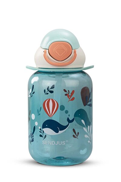 BAYBEE 750ml Baby Sipper Bottle, Leakproof BPA-Free with Straw & Carry Rope Blue
