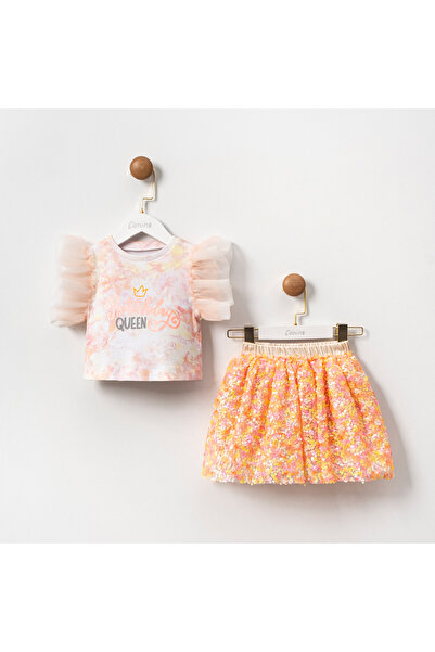 Cumino طقم بناتي من قطعتين بتصميم PUL PALETTE ETEKLİ MINIK QUEEN