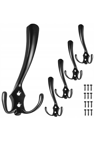 zola Furniture hanger set, 5 pieces, metal, 3 hooks, black