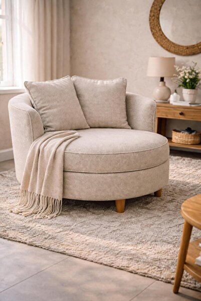 rwaq Modern lounge chair, circular, made of Swedish wood