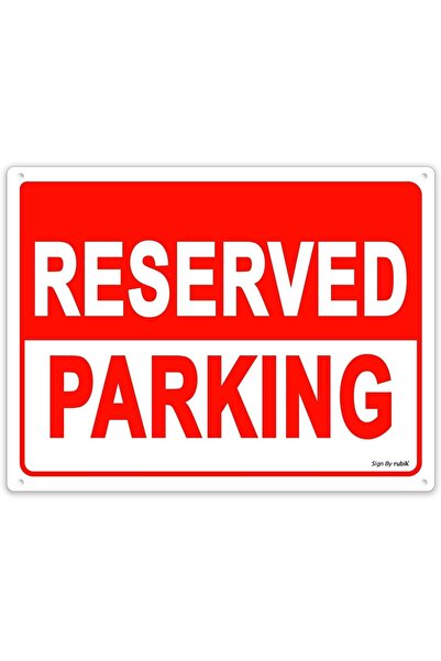 RUBIK 1-Pack Acrylic Reserved Parking Sign 30x22.5cm A4 Size - White/Red