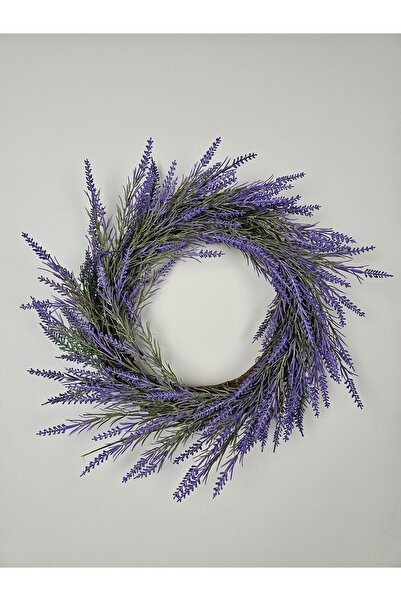 EVİMTATLIEVİM زينة باب مصنوعة يدويًا من زهرة اللافندر، إنتاج خاص، مقاس 40 سم