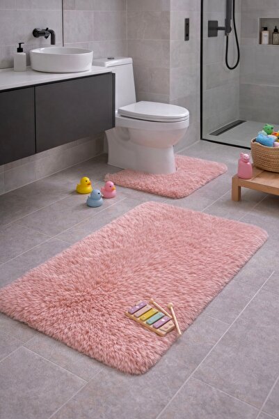 EYPRICH Kuzu Post Plush Bath Mat Set - Soft Silky Textured