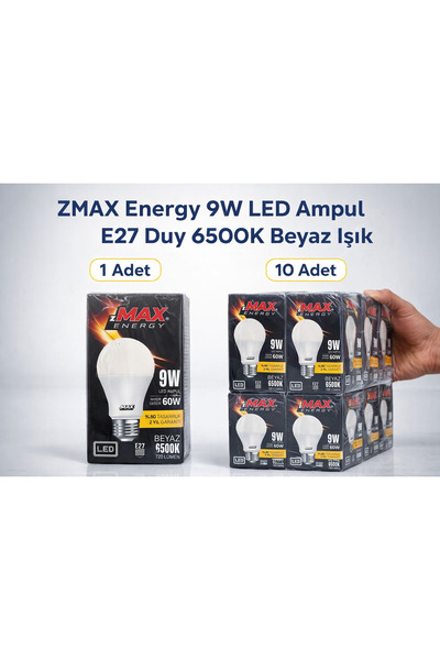 CT STONES Bec LED Zmax Energy 9W E27 Soclu 6500K Lumină albă 720 Lumeni Echiv...