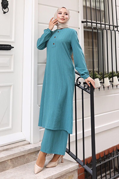 Missvalle Σετ Χιτζάμπ με Κουμπιά Τυρκουάζ MSV10358