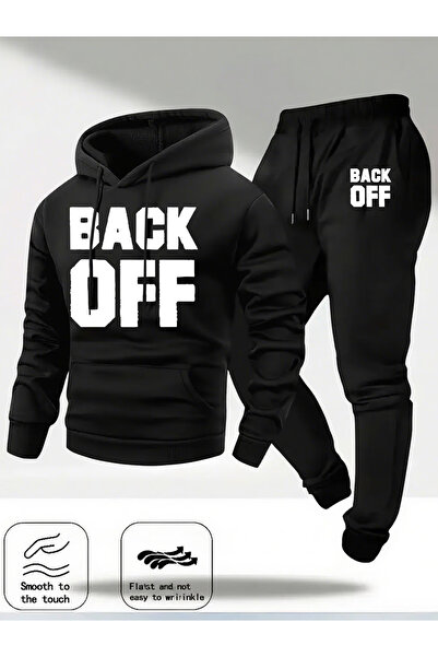 Rayan & Hoor Style Off Printed Hooded Sweat Suit - Hooded Sweatshirt Top and ...