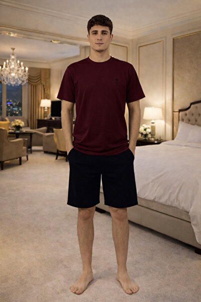 YUYİ Polo Republi̇ca Cotton Crewneck Short Sleeve Men's Shorts Set 3426