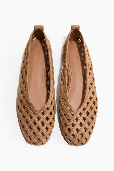 H&M Örme Görünümlü Deri Babet