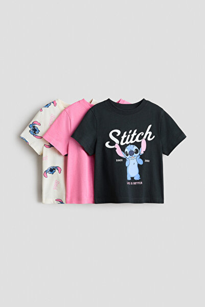 H&M 3’lü Baskılı Jarse Üst