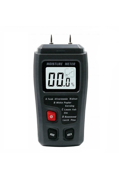 zola LCD wood moisture meter, 4 measuring ranges, 14.5x6.7x3.2 cm, gray