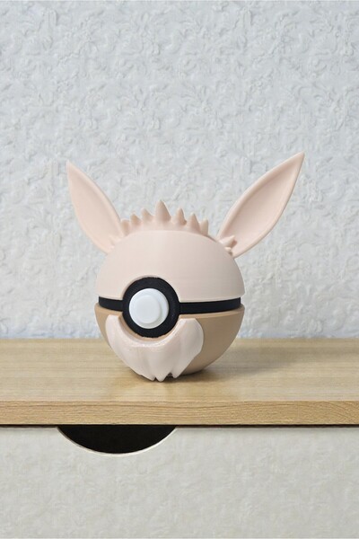GiginGo Eevee Poke Topu 6 cm Figürü - Pokemon Eevee Karakteri Pokeball