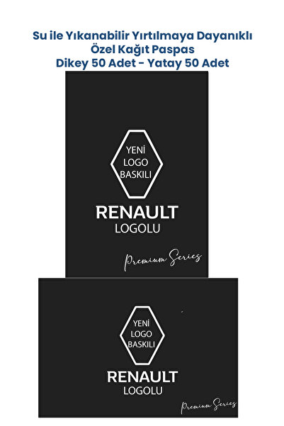 BALKAN AMBALAJ Suya Dayanıklı Yıkanabilir Renault Uyumlu Dikey 50 Yatay 50 Ot...