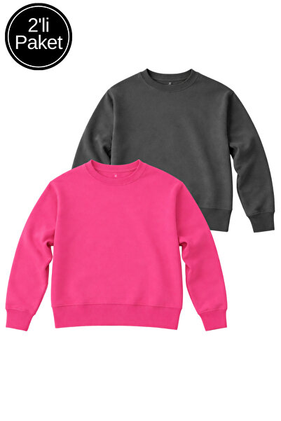 Rich Women's Anthracite-Pink 2-Pack Interlock Oversize Sweatshirt