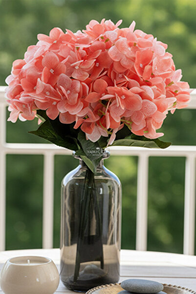 Yapay Çiçek Deposu Artificial Flower 5 Branches Wet Cornales Veined Hydrangea...