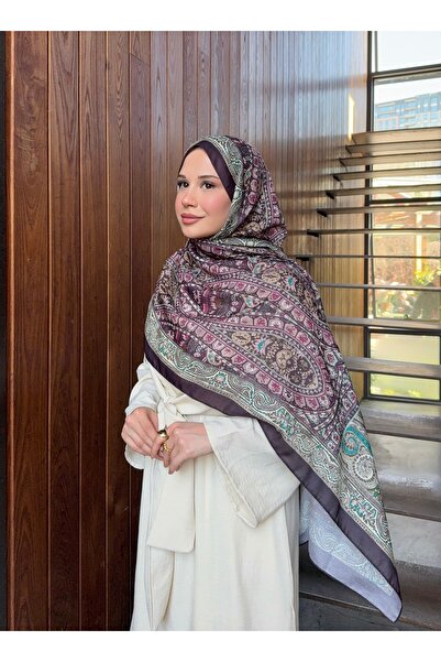 Mira İpek شال قطني ناعم منقوش من سلسلة نوستالجيا ps226