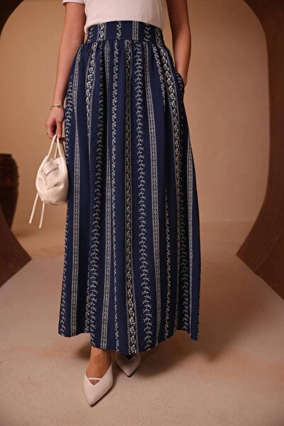 VOICTEC Women's Premium Quality Tencel Maxi Skirt with Elastic Waist and Pockets