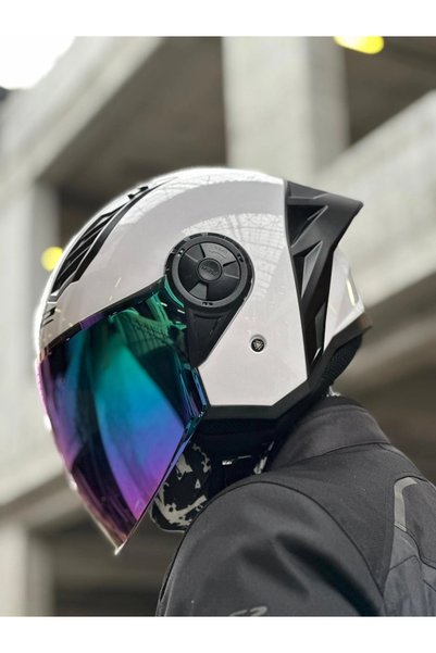 LS2 AIRFLOW 2 BEYAZ KASK (GÖKKUŞAĞI VİZÖR) SPOİLER