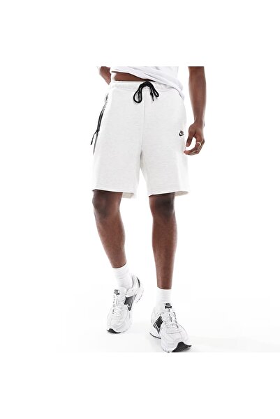 Nike Sportswear Tech Fleece Shorts Günlük Pamuklu Spor Şort Beyaz Melanj