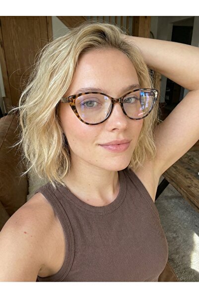 VEGA EYEWEAR Layd Cat Eye Slim İnce Mavi Işık Korumalı Gözlük | 50 Ekartman |