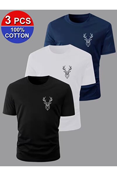 PAVRO Unisex Oversize Fit Multi-Tshirt with Deer Print